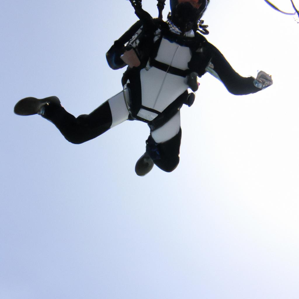 Person skydiving with camera equipment